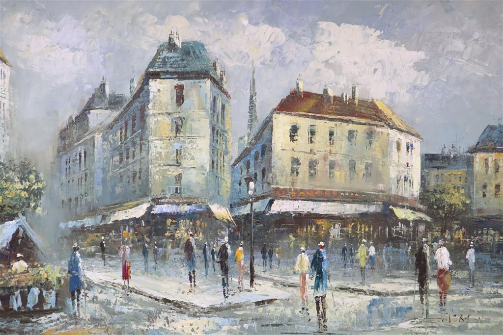 Marten, oil on canvas, Paris Street scene, 90 x 60cm